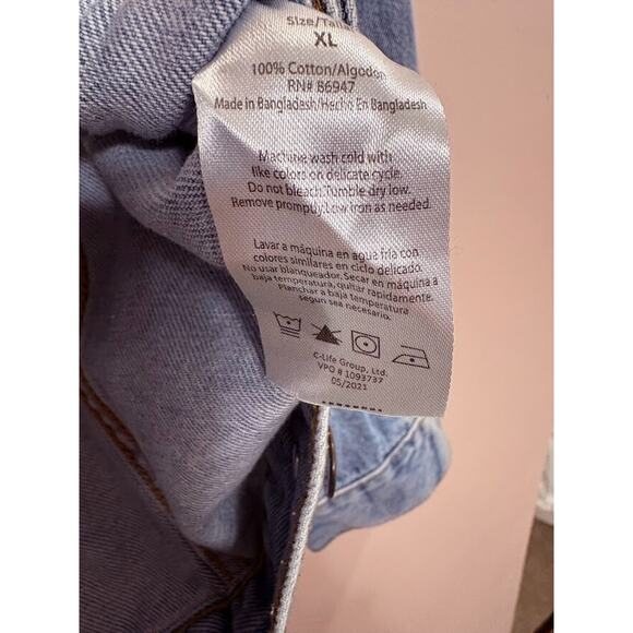 AC/DC Denim Jacket Tie-Dye Back Button Closure Size XL - Picture 4 of 5